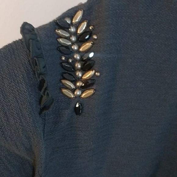 Lane Bryant Black Long Lined Modest Womens Beaded Long Sleeves Blouse Size 22/24 - Picture 6 of 8